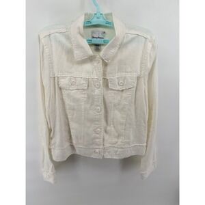 Tommy Bahama Women's Two Palms Raw Edge 100% Linen Jacket Size Medium